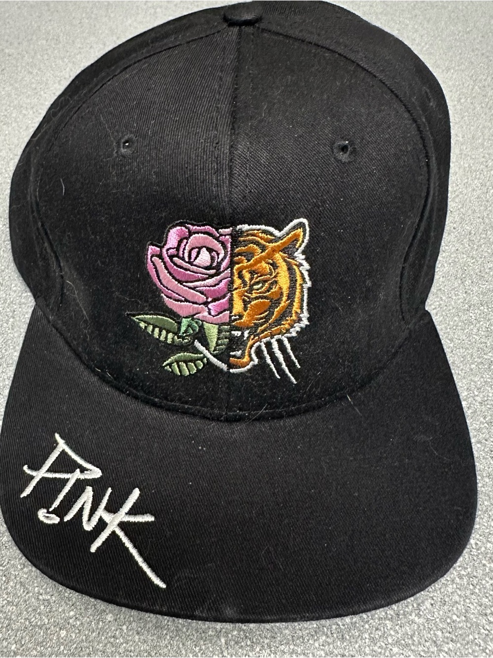 P!NK 2019 Beautiful Trauma Tour Snapback Hat Rose Tiger Black Camo